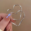 Twist Metal Heart Hoop Earrings for Women Golden Silver Color Hollow Out Big Love Earrings Brief Street Romantic Jewelry as Gift - Image 1