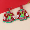 Fun Innovative Christmas Elements Earrings Snowflake Santa Claus Snowman Sweater Design Acrylic Eardrop Christmas Gift - Image 5