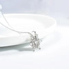 Women's Silver Plated Blue Crystals Snowflake Pendant Necklace Collarbone Chain For Christmas For Winter Jewelry - Image 5