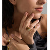 Adjustable Stainless Steel Ring Tiger Stone Simulated Pearls Zircon Golden Pvd Plated Chic Finger Jewelry - Image 3