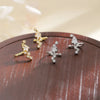 A Girl 1Pcs Stars Five-Pointed Star Zircon Earring Flowers Inlaid No Ear Hole Ear Clip on Earring for Girl Women Gift - Image 2