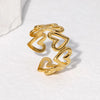 Vintage Personality Geometric Shape Simple Love Heart Rings for Women Unique Design Adjustable Open Mouth Rings Jewelry Gifts - Image 16