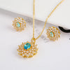 Retro Classic Temperament Women's Snowflake Set Zircon Crystal Pendant Necklace Earrings with Snowflake - Image 6