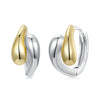 Silver Two Tones Cross Hoop Earrings for Women, Sleek Polished Piercing Huggie Earrings for Women Girl Gift - Image 10
