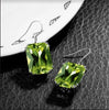 Retro Silver Necklace Earrrings Jewelry Sets for Women Ladies Wedding Engagement Big Square Crystal Zircon Pendant Hooks - Image 4