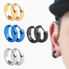 1Pair Punk Stainless Steel Round Circle Hoop Earrings For Men Women Not Fade Ear Rings Hip Hop Male Jewelry - Image 1
