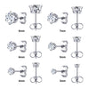 Six-Pair Stainless Steel Stud Earring Set with Cubic Zirconia in Multiple Colors - Image 1