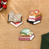 Enamel Glasses Book Brooch for Women Unisex Rhinestone Quill Pen School Supplies Drawing Board Pins Party Friend Gifts Accessory - Image 1