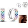 Silver Hoop Earrings For Woman Zircon Heart Shape Star Eardrop Earring Jewelry - Image 26