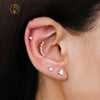 Titanium 16G Heart CZ Threaded Labret 3mm/4mm/5mm CZ Cartilage Tragus Helix Nose Stud Piercing Jewelry - Image 6