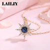 Silver Gold Blue Planet Romantic Starlight Pendant Snowflake Necklace for Women Jewelry - Image 3
