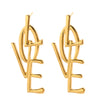 Unique Design Imitation Letters Love Geometric Pendant Earrings Jewelry Ladies Metal Simple Personality Jewelry Gifts - Image 7