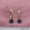FJ Women Rose Gold Color Blue Stone Simulated Pearl Dangle Long Earrings - Image 13