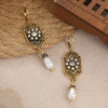 Vintage Golden Plated Inlaid Imitation Pearl Pendant Earrings Women's Elegant Banquet Jewelry Accessories Dangle Earrings Gifts - Image 3