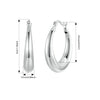 White Gold Plated Hoop Earrings Chunky Earring with Silver Ear Buckles Punk Women Ear Jewelry - Image 9