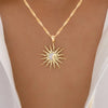 1Pcs Shining Rhinestone Unique Design Sun Star Moon Three In One Pendant Necklace Retro Women's Daily Versatile Party Jewelry - Image 1