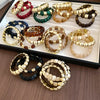 Square-Spliced Bead Bangle with Elastic Cord and Multiple Designs - Image 1