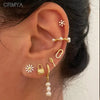 Crmya Gold-color Stud Earrings for Women Cute Small Piercing Cubic Zirconia Imitation Pearl Earrings Set Jewelry - Image 1