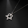 Him Heartagram Star Pendant Necklace Stainless Steel Heart Pentagonal Chain Necklace Women Couple Jewelry Wedding Gift - Image 4