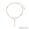 Summer 21+5cm Prong Setting Bezel CZ Bling Tennis Chain White Tear Drop Zirconia Beach Women Anklet Jewelry - Image 4