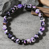 1pc Bohemian Vintage Fire Agate Purple Bracelet Beaded Elastic Easter Women Daily Wear Jewelry Holiday Gift - Image 6