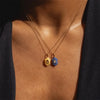 Stainless steel stone necklace, women's style, gold-plated, color preserving - Image 3