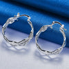 Charm Silver 27mm Triple Layer Wave Hollow Earrings Women Gift Accessories Party Jewelry - Image 2