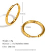 Minimalism Stainless Steel Woman Jewelry Gold Plated Small Medium Large Size Loop Hoop Earrings for Women - Image 8