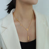 Stainless Steel Chain Necklace with Long Tassel Details - Image 58