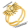 1/2pcs Mix Silver/Gold Color Oval Flower Sun Ring Stainless Steel Rings For Women Men Accessories Round Blank Cobochons Settings - Image 30