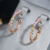 Colorful Zircon Hoop Earrings For Women Rose Gold Color Wedding Party Dubai Jewelry Accessories - Image 1