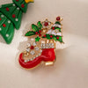 Christmas diamond pin elk sleigh boots brooch Shirts Accessories Metal Badge Jewelry Gift For Friends Merry Chrismas - Image 2