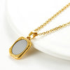 1Pc Stainless Steel Vintage Mirror Pendant Necklace For Women Girls Rectangle Shape Blank Bar Charms Chains Choker Jewelry Gifts - Image 3