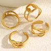 Line Opening Series Ring Knotted Coil Gold Plated Stainless Steel Long-lasting Color Daily Versatile - Image 5