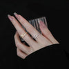 Shiny Silver Inlaid Tiny Zircon Adjustable Irregular Letter H-shaped Ring for Woman Jewelry Accessory Gifts - Image 5