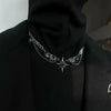 Gothic Dark Style Metal Wings Star Cross Thorny Heart Pendant Necklace Y2K Personalized Creative Punk Women Men Charm Jewelry - Image 2