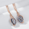 Rose Gold Color Drop Earrings for Women Unique Geometric Hollow Zircon Accessories Daily Jewelry - Image 4