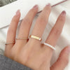 Ten-Piece Stacking Ring Set with Gold-Tone or Silver-Tone Designs - Image 42