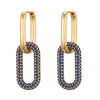 Gold Color Geometric Oval Rectangle Hoop Earrings For Women Zircon Wedding Jewelry Elegant Female Dangle Earings - Image 4