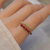 Silver Open Finger Ring Golden Enamel Donut Dazzling Geometric Punk For Women Jewelry Gift - Image 24