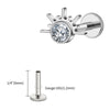 Titanium Starburst Half with CZ Cartilage Earring Piercing 16G Star Helix Tragus Labret Stud Body Jewelry - Image 14