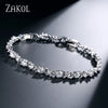 Zircon Leaf Bracelets for Women Sliver Color Crystal Men Bangles Heart Zircon Girls Party Jewelry - Image 8