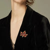 Wine Red CZ Zircon Maple Leaf Brooch Pins For Women Gold Color Plant Lapel Pines Korean Wedding Party Jewerly Gift - Image 3