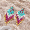 Seed Beads Earrings Hand Weaving Beaded Simplicity Colour Retro Bohemia Geometry Alloy Ma'am Tassel Earrings - Image 2