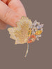 Rhinestone Yellow Maple Brooches Vintage Maple Leaf Green Crystal Pendant Woman's Brooch Pin Accessories Gift - Image 2
