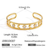 Gold Pvd Plated Round Heart Star Moon Open Bracelet For Women Stainless Steel Cuff Bangle Jewelry - Image 9