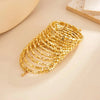 Layered Wide Bangle Bracelet with Acrylic Bead Accents - Image 12