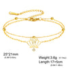 Lotus Pendant Bracelet Shiny Rhinestone Inlaid Double Hole Charm Bracelet Stainless Steel Wrist Jewelry Gift - Image 12