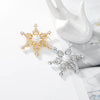 Christmas shiny crystal brooch hollow snowflake star walking stick pin men and women accessories holiday gift - Image 2