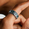 Thai Silver Serpent Rings, Retro Green Crystal Scale Design, Unisex Index Ring - Image 2